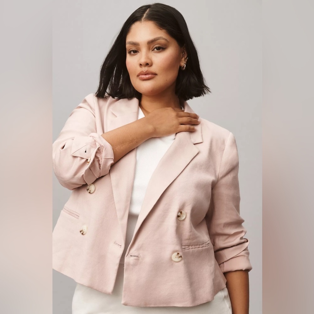 ANTHROPOLOGIE Maeve Linen Slim Blazer